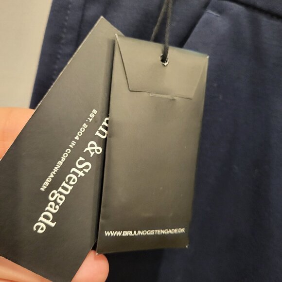 Bruun and Stengade Cotton Spandex Navy Chino Men's Pants Size 36 - Picture 8 of 14